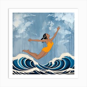 Mermaid In The Ocean Art Print