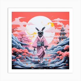 Rabbit In Kimono Art Print