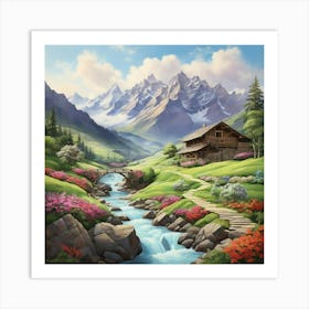 House In The Mountains Art Print