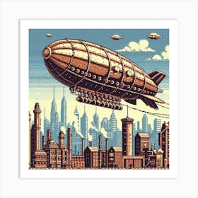 8-bit steampunk airship 2 Art Print