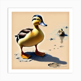 Ducks In The Sand Art Print