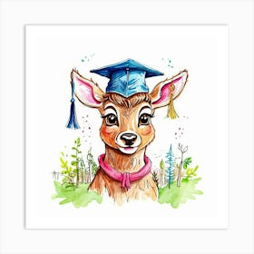 Graduation Deer 7 Art Print