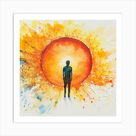 Sun and Human Looking into it Art Print