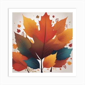 Autumn's Symphony of Leaves 9 Art Print