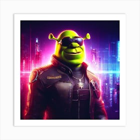 Space Voyage Commander Shrek Art Print