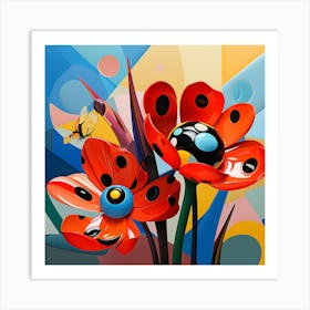 Abstract flowers 1 Art Print