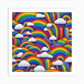 Rainbows And Clouds 1 Art Print