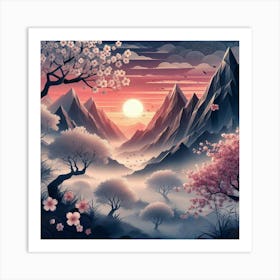 Pink sunset Art Print