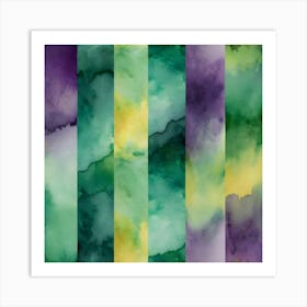 Watercolor Stripes Art Print