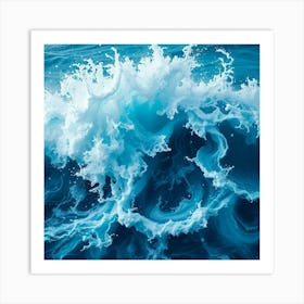 Blue Ocean Waves Art Print