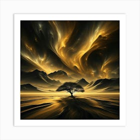 Lone Tree In The Desert 15 Art Print