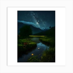 Milky Night Art Print