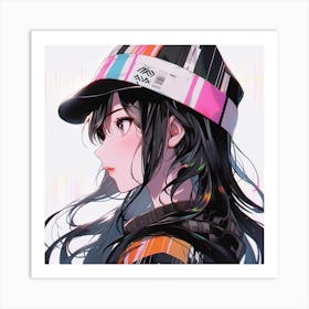 Anime Girl With Hat 2 Art Print
