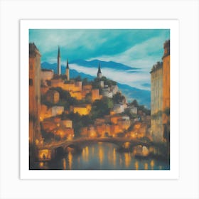 City At Night 1 Art Print