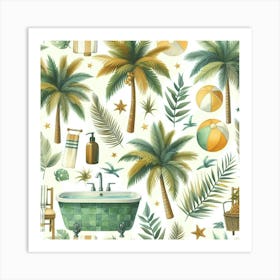 Tropical Bath Art Print