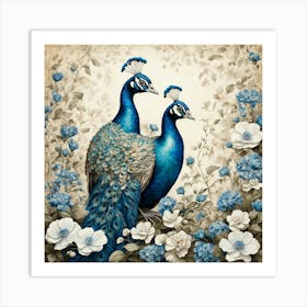 Peacocks 1 Art Print