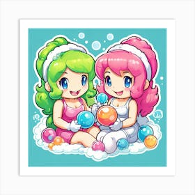 Bubble Girls Art Print