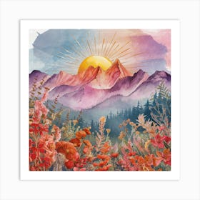 Sunrise Over The Mountains Art Print