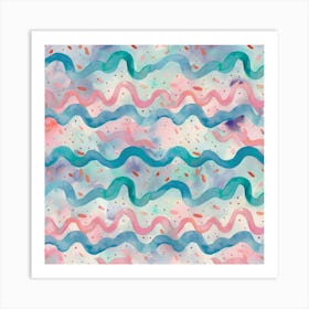 Watercolor Wavy Pattern 1 Art Print