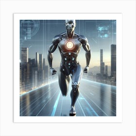 Futuristic Man Running 17 Art Print