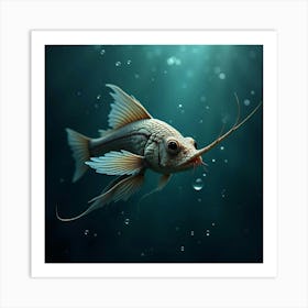 A Stunning Dragonfish Swimming In Deep Waters 1 Art Print