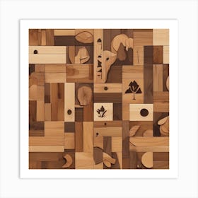 Woodblock Wall Art Art Print