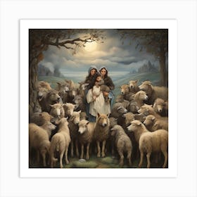 Shepherds Of The Lambs Art Print