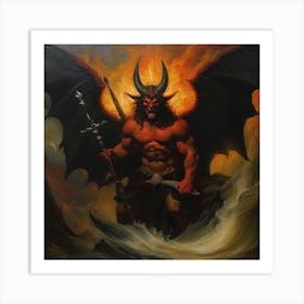 Demon In Flames Art Print