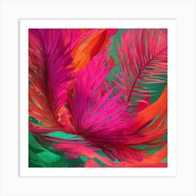 Flamingo Feathers Art Print