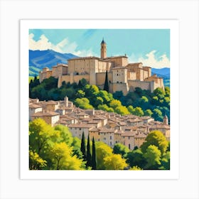 Urbino Italy Fauvist Painting Travel Poster Art Print 1 Art Print