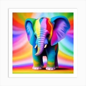 Rainbow Elephant Art Print