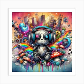 Psychedelic Teddy Bear Art Print