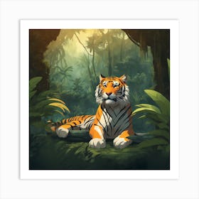 Tiger In The Jungle 18 Art Print