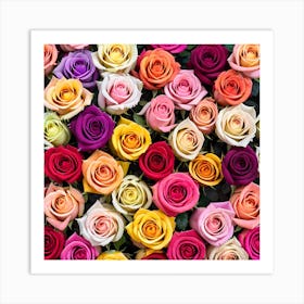 Colorful Roses Background 11 Art Print