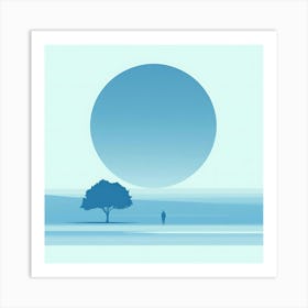 Tree And A Moon Art Print