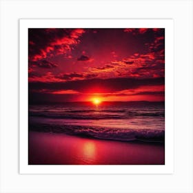 Sunset On The Beach 834 Art Print