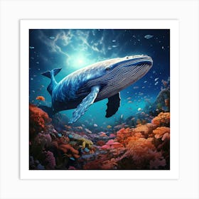 Firefly Colossal Sky Whale Amidst A Celestial Garden 98003 Art Print