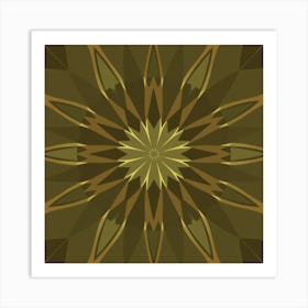 Abstract Golden Mandala Art Print