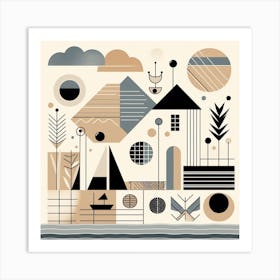 Scandinavian style, Seaside 3 Art Print