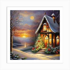 Christmas House Art Print