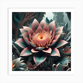 Surreal Exotic Flower 5 Art Print