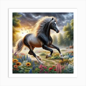 Horse In The Meadow 1 Art Print