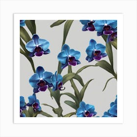 Blue Orchids 3 Art Print