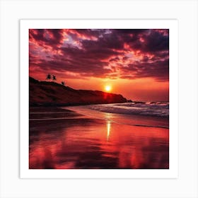 Sunset On The Beach 1081 Art Print