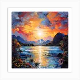 Caribbean Canvas: Monet's Elysium Art Print