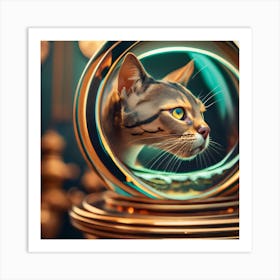 Cat In A Glass 8 Art Print