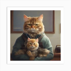 cat father Art Print