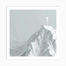 Man Standing On Top Of Mountain Art Print