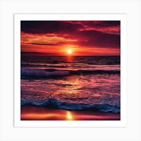 Sunset On The Beach 359 Art Print