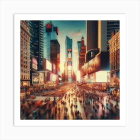 New York City At Sunset Art Print